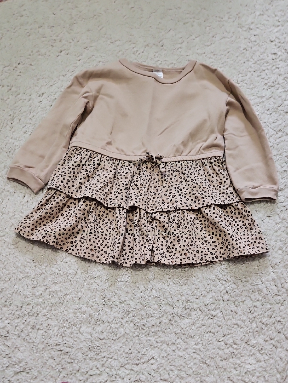 Leopard Print Sweatshirt Dress